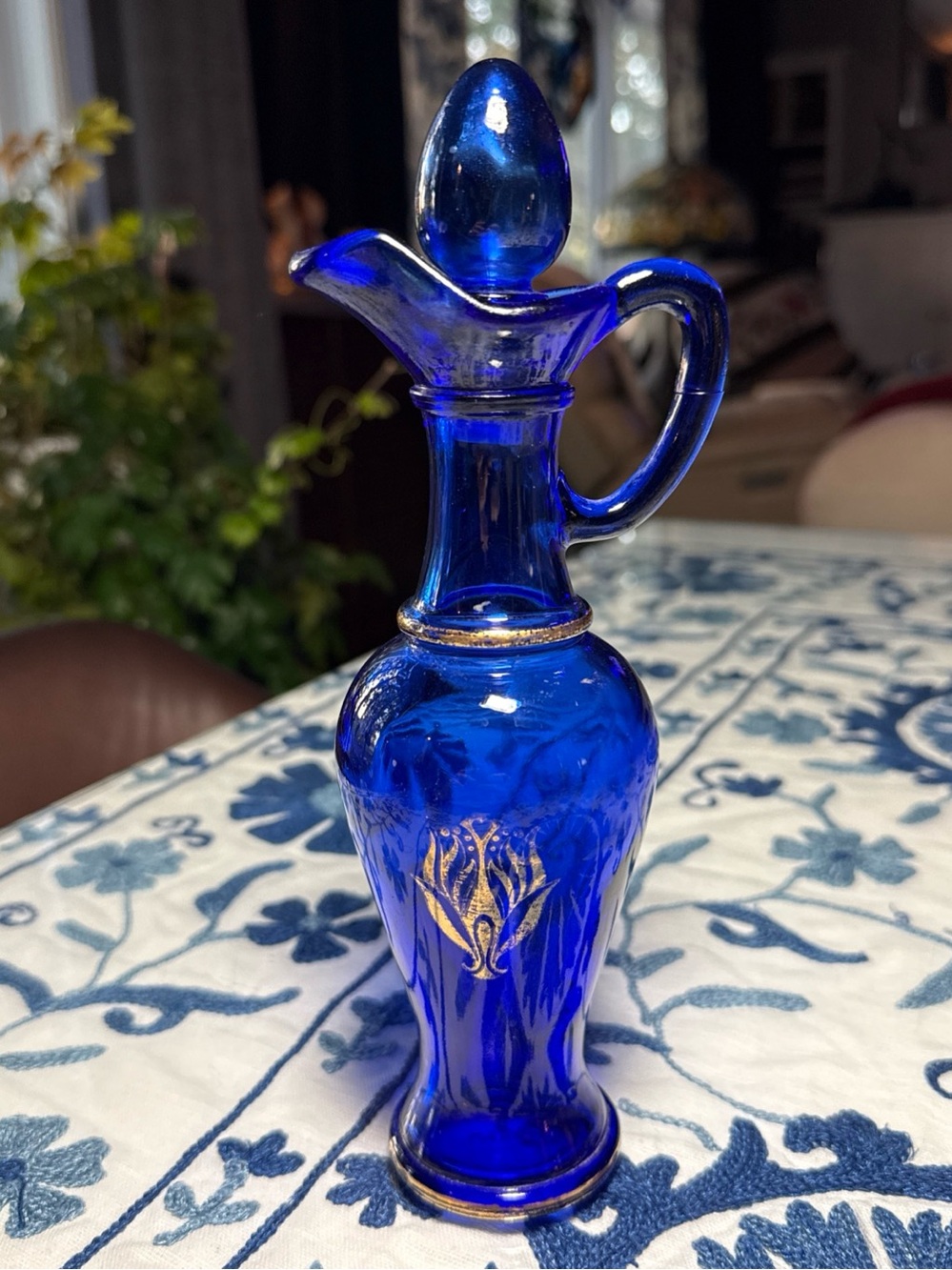 Vintage Avon Cobalt Blue Decanter Vase Pitcher Classic Ralph Cottage Country